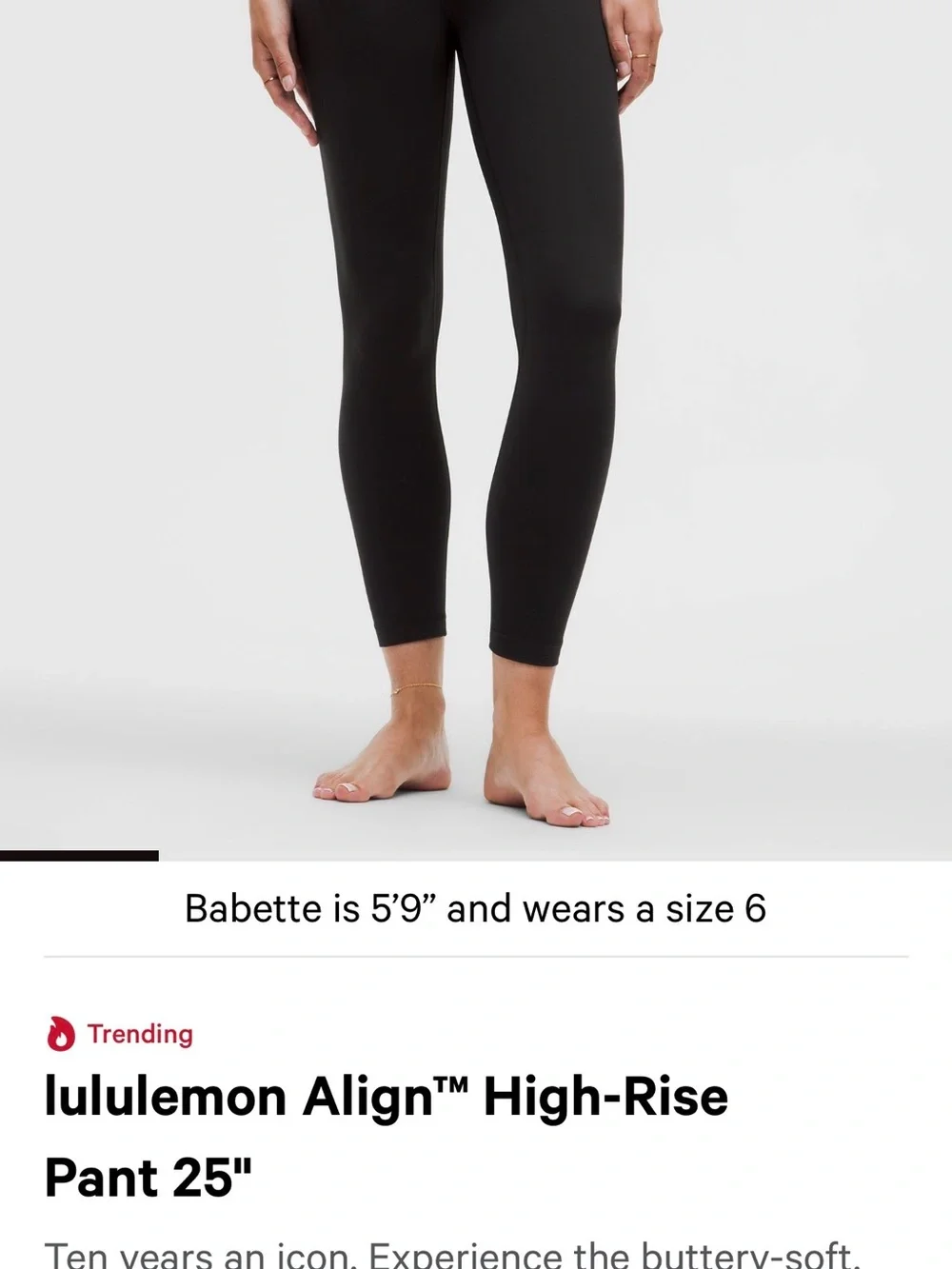 Lululemon align Black High-Rise Leggings size 4 in good condition, retail $98